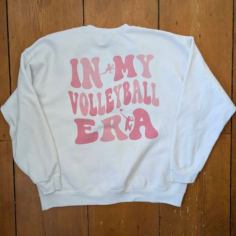 Volleyball Crewneck sweatshirt white size L IN MY VOLLEYBALL ERA